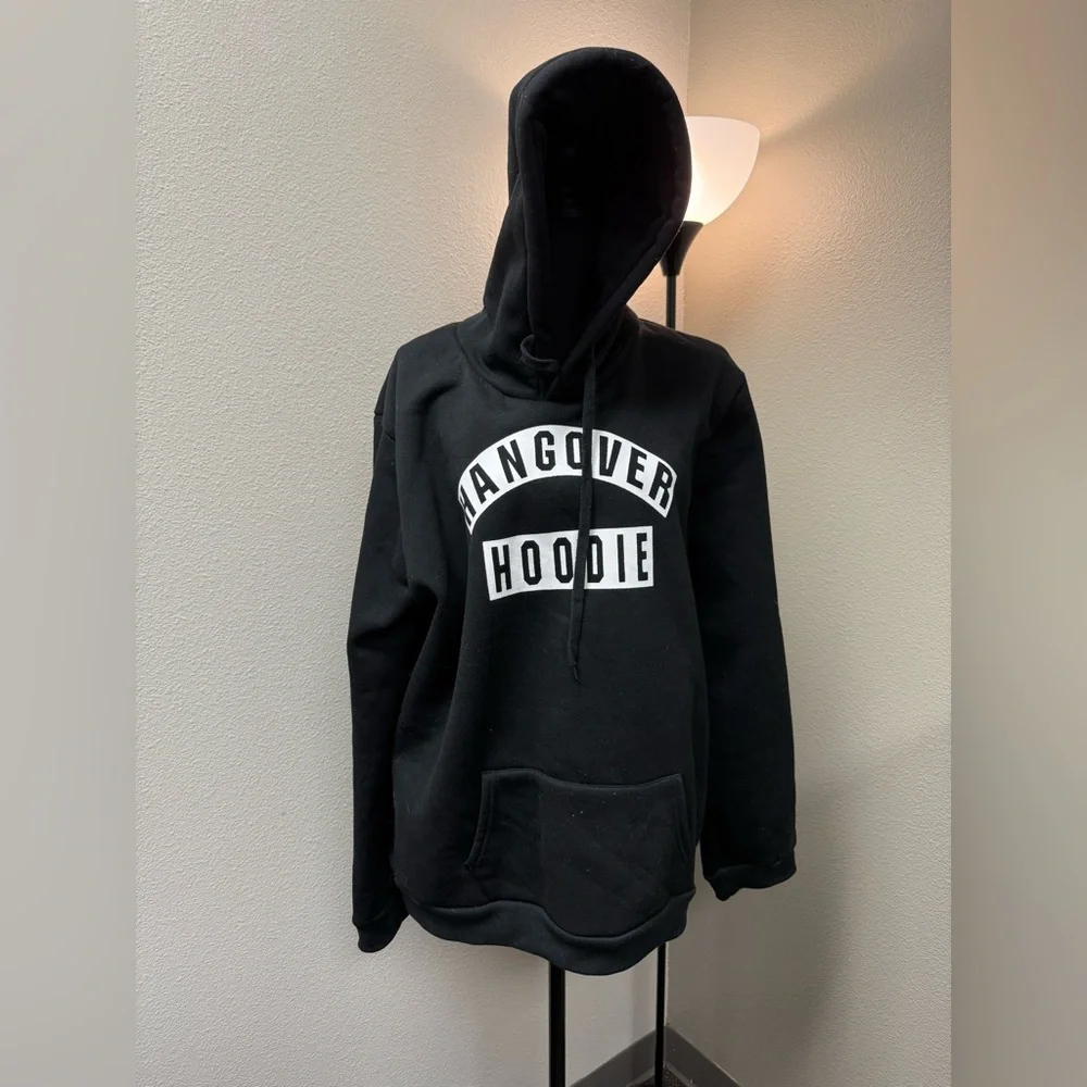 Meaveor Black Hoodie. XXL. Graphics “Hangover Hoodie”